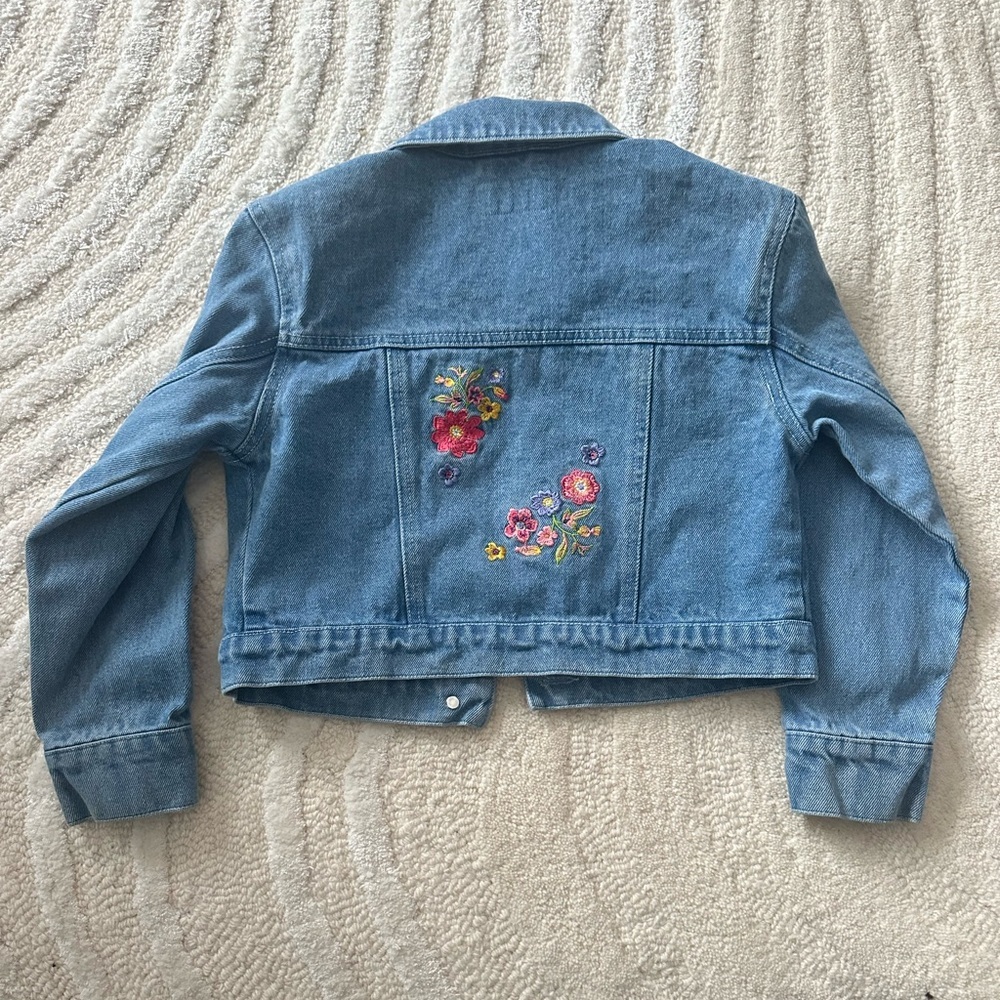 American Girl Blue Jean Jacket with Floral Design - Picture 3 of 5